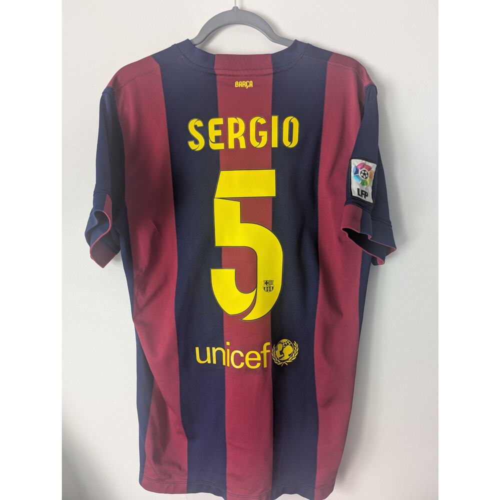 Barcelona 2014-15 Busquets Jersey Large Soccer Football Shirt